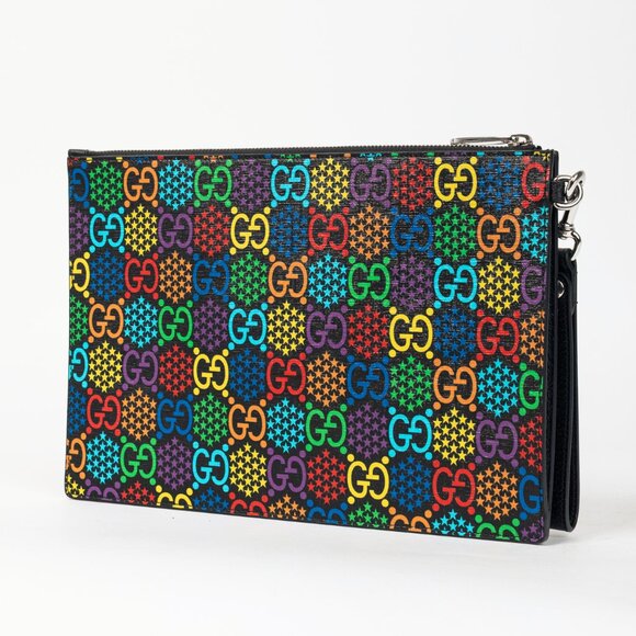 Gucci Black-Multi GG Psychedelic Zip Pouch - Picture 3 of 12